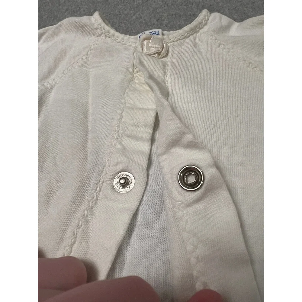 Carters Baby Infant‎ Kimono Jacket 3-6mos 100% Cotton Snap Closure White Vintage